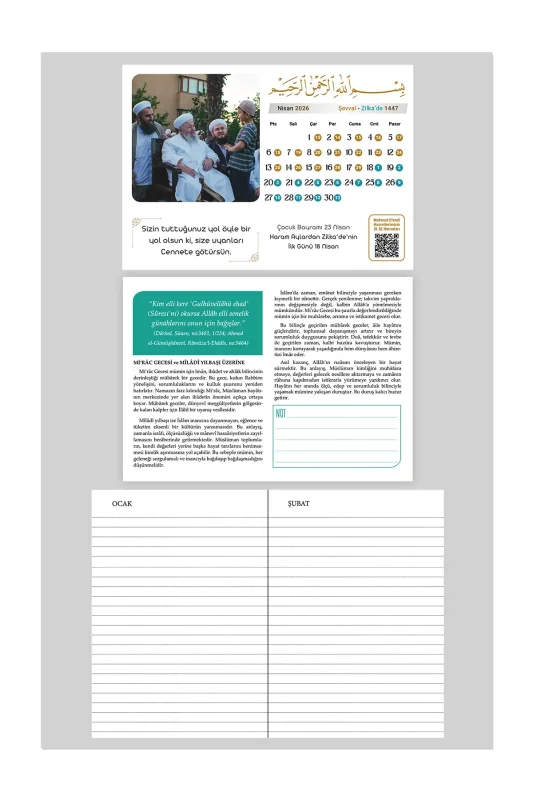 2026 Miladi Hicri Müceddidi Takvim - 2