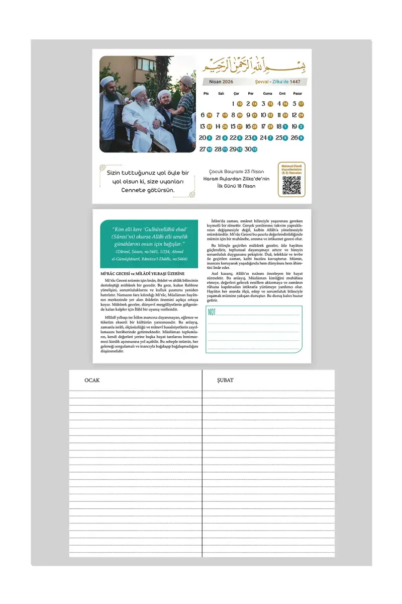 2026 Miladi Hicri Müceddidi Takvim - 2