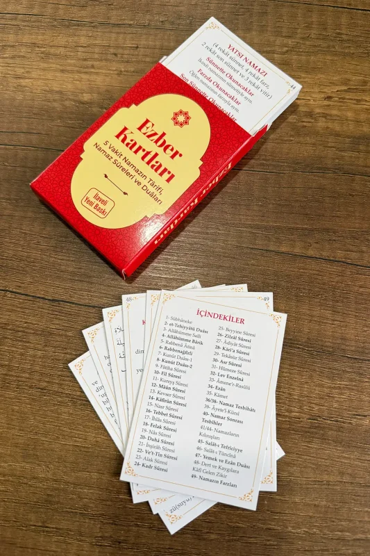 5 Vakit Namazın Tarifi Namaz Sureleri ve Duaları Ezber Kartları - 2