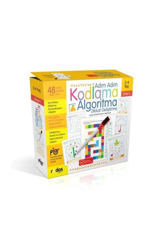 Adım Adım Kodlama Algoritma Dikkat Geliştirme Seviye 1 - Piar Kids