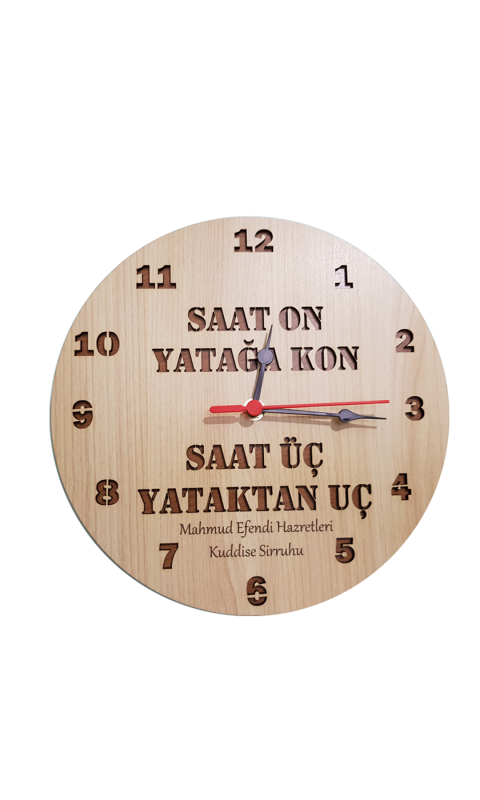 Ahşap Duvar Saati Türkçe Saat On 24x24Cm - Bemenda