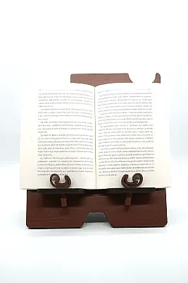 Ahşap Kitap Okuma ve Tablet Standı Organizer - 6