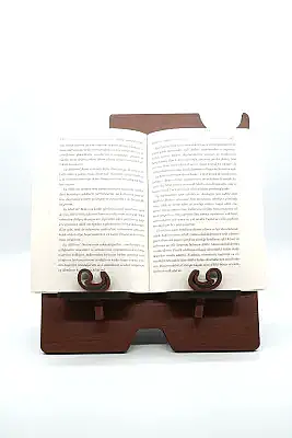 Ahşap Kitap Okuma ve Tablet Standı Organizer - 6