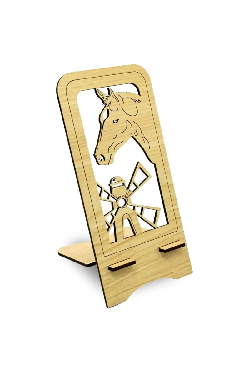 Ahşap Telefon Standı At - 1