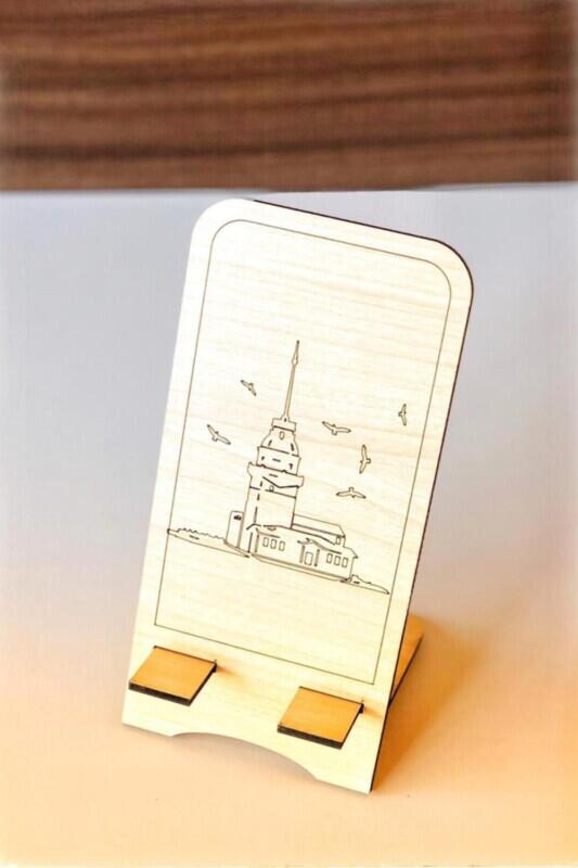 Ahşap Telefon Standı Kız Kulesi - Bemenda