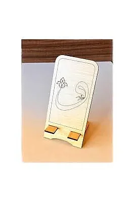 Ahşap Telefon Standı Vav Desenli - 2