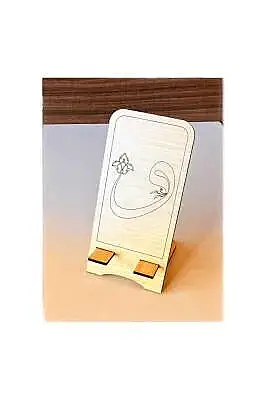 Ahşap Telefon Standı Vav Desenli - 2