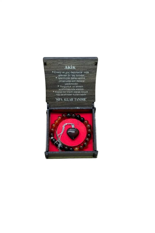 Akik Taşı Kolye & Bileklik Set - 1
