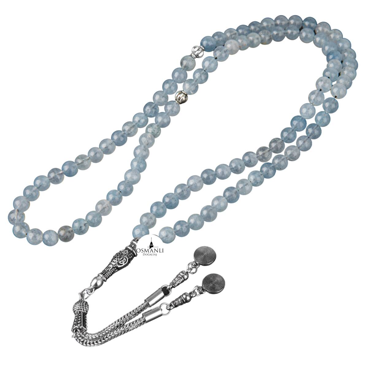 Akuamarin Doğal Taş Tesbih 99luk - 6mm - 2