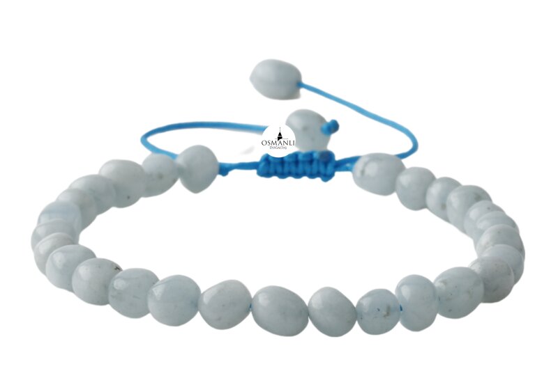 Akuamarin Natürel Kesim Doğal Taş Bileklik - 3