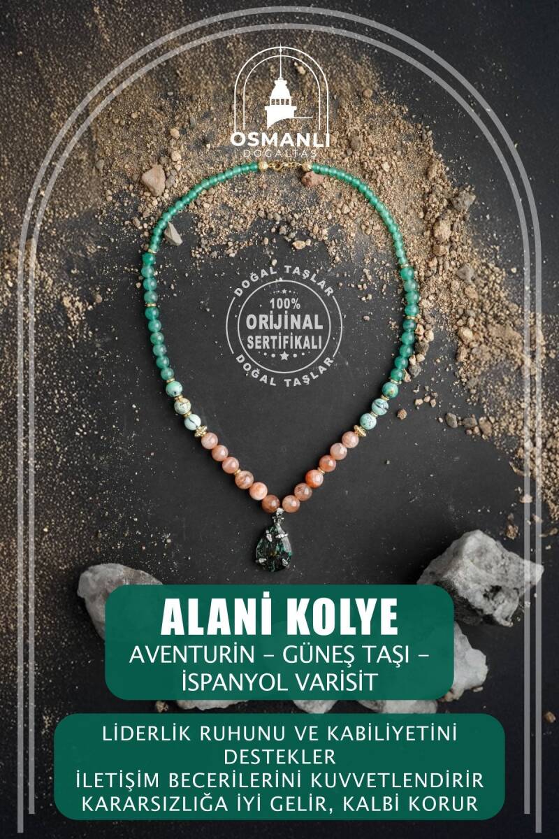 Alani, Aventurin Güneş Taşı Varisit Doğal Taş Kolye - 1