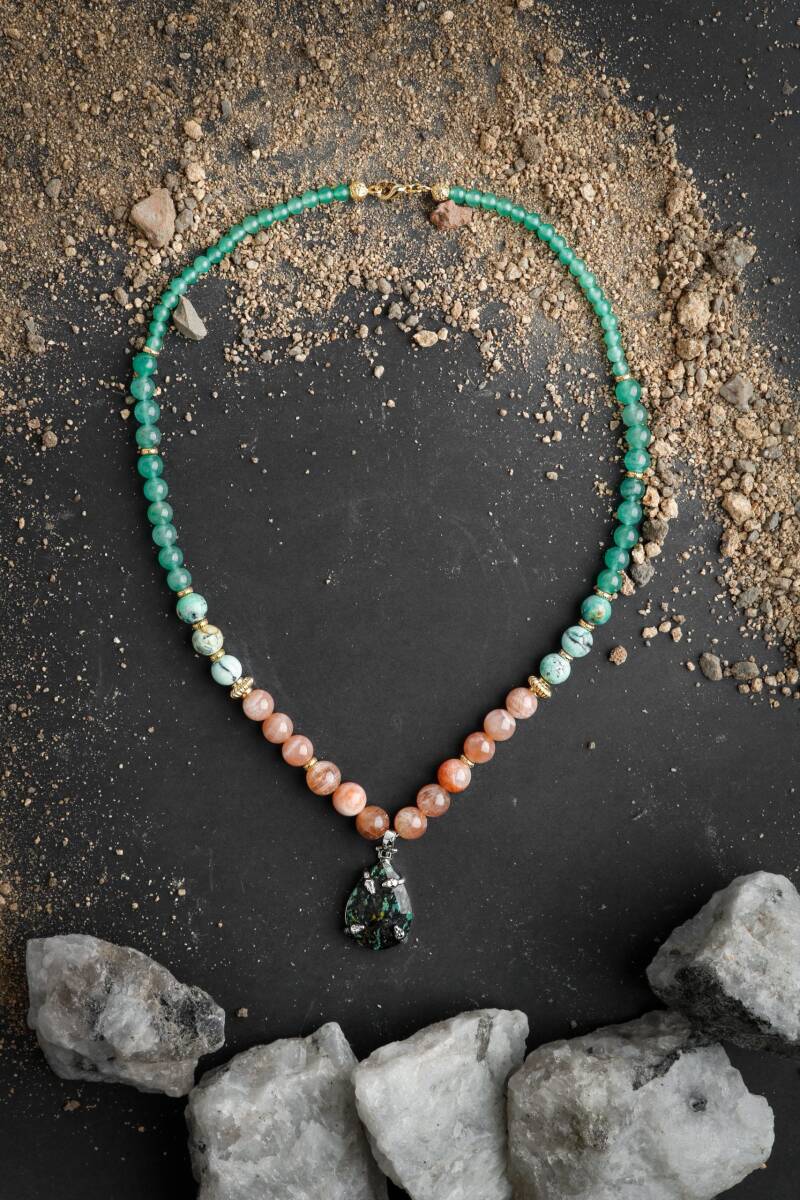 Alani, Aventurin Güneş Taşı Varisit Doğal Taş Kolye - 3