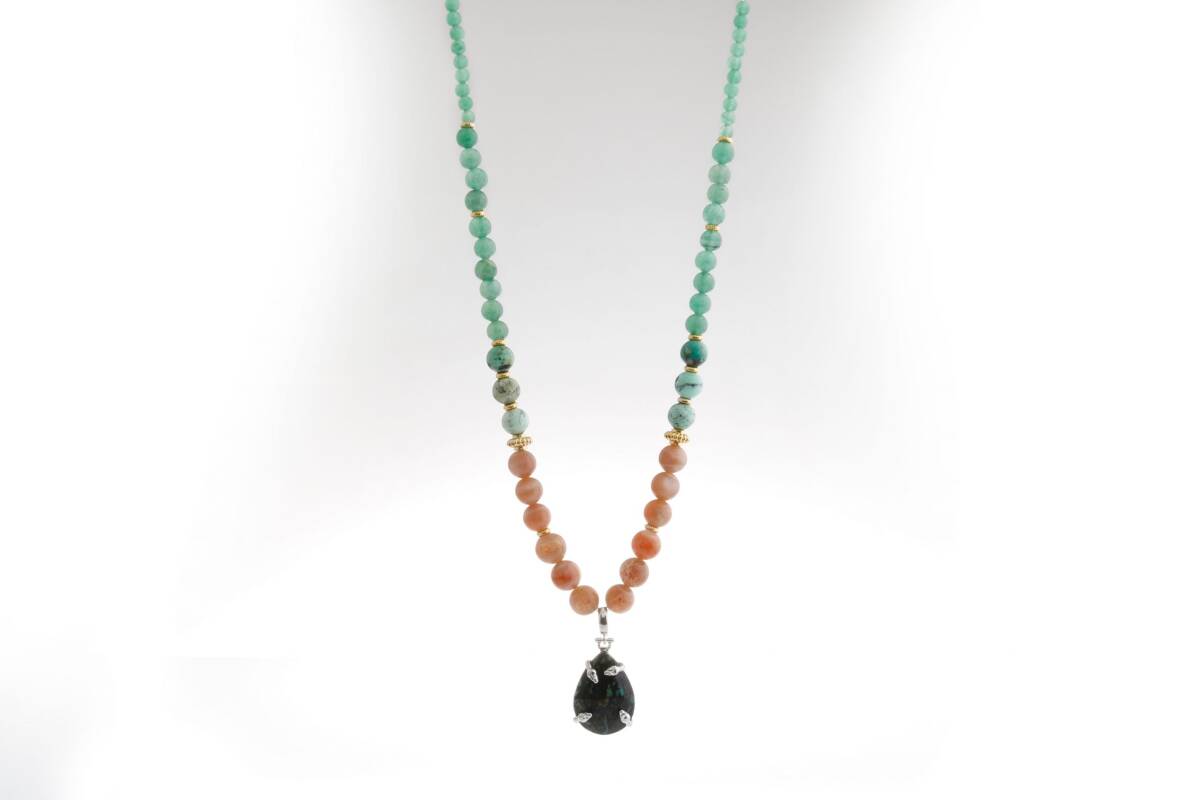 Alani, Aventurin Güneş Taşı Varisit Doğal Taş Kolye - 4