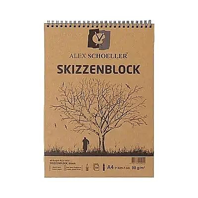 Alex Schoeller Kraft Blok Defter 60 Yp A4 90 gr Yan Spiralli - Alex Schoeller
