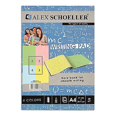 Alex Schoeller Renkli Bloknot 4 Renk Çizgili 60 Yp A4 - Alex Schoeller