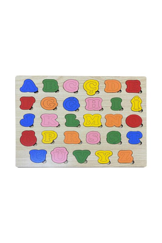Alfabe Eğitici Ahşap Yapboz Renkli - Bemenda