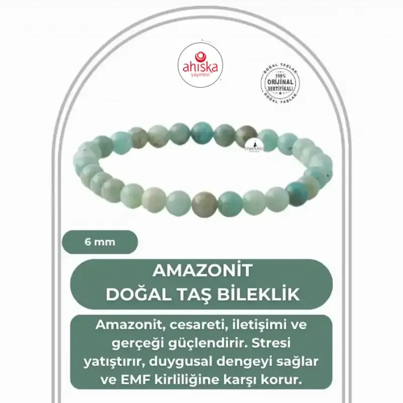 Amazonit 6mm Doğal Taş Bileklik
