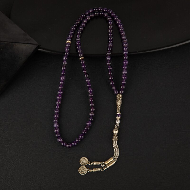 Ametist Doğal Taş Tesbih 99luk - 6mm - 3