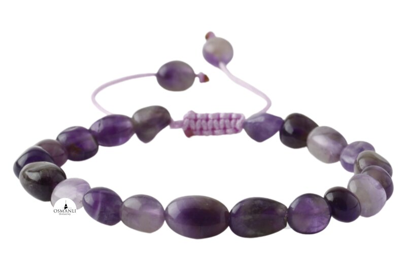 Ametist Natürel Kesim Doğal Taş Bileklik - Doğal Taş