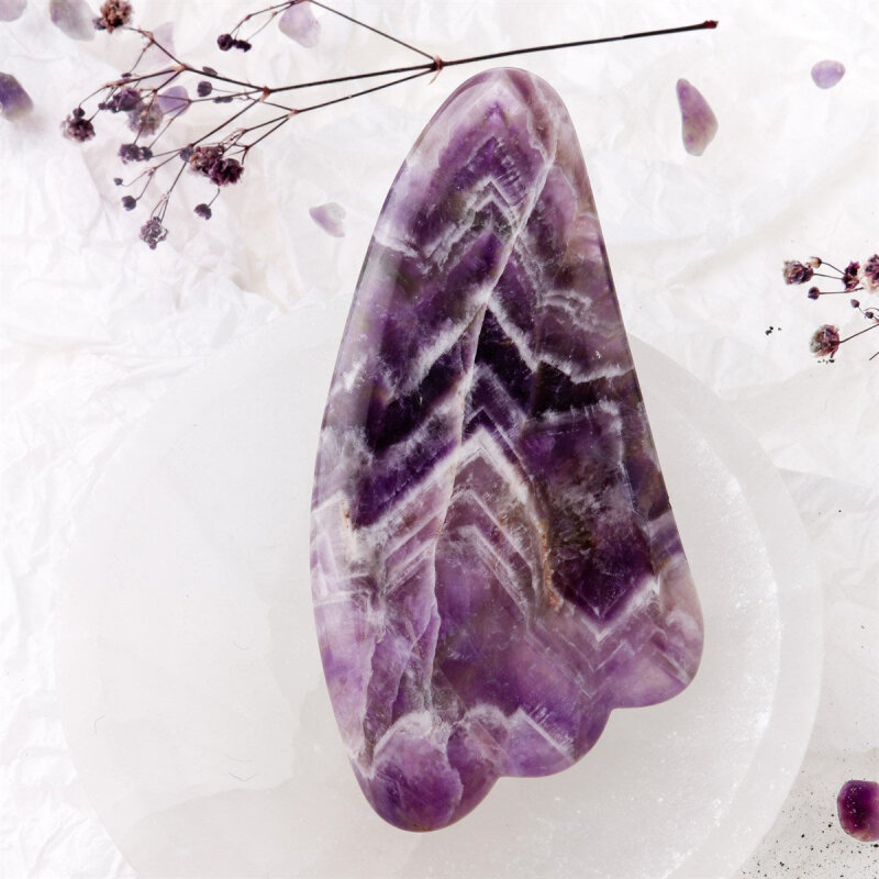 Ametist Taşı Gua Sha Yüz Masaj Taşı Kaz Ayaklı - 3