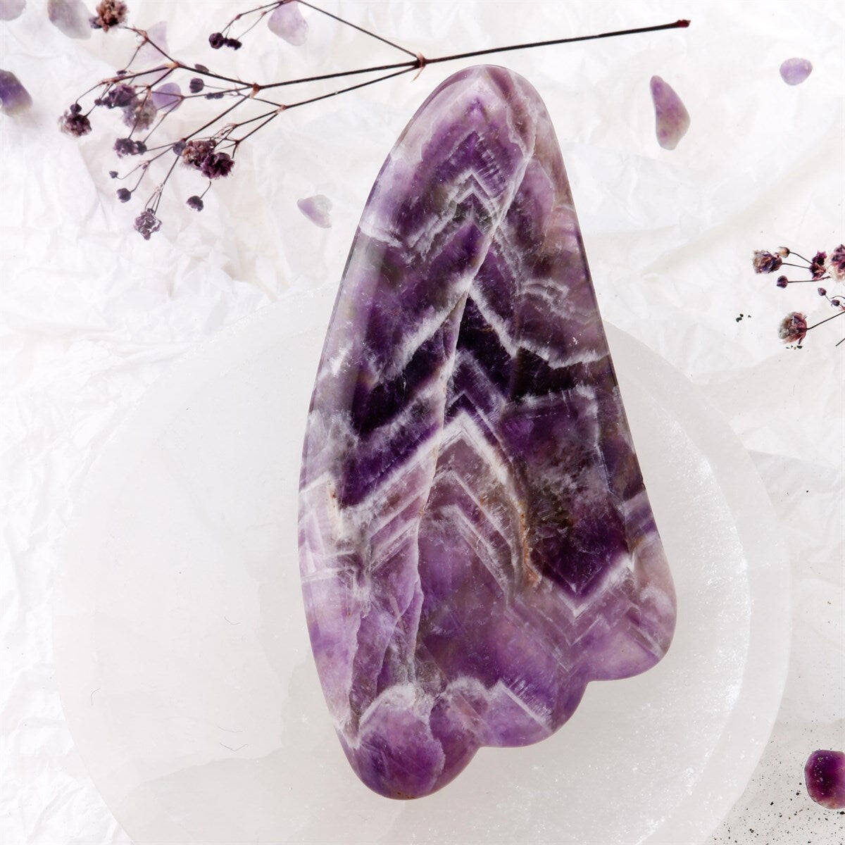 Ametist Taşı Gua Sha Yüz Masaj Taşı Kaz Ayaklı - 3