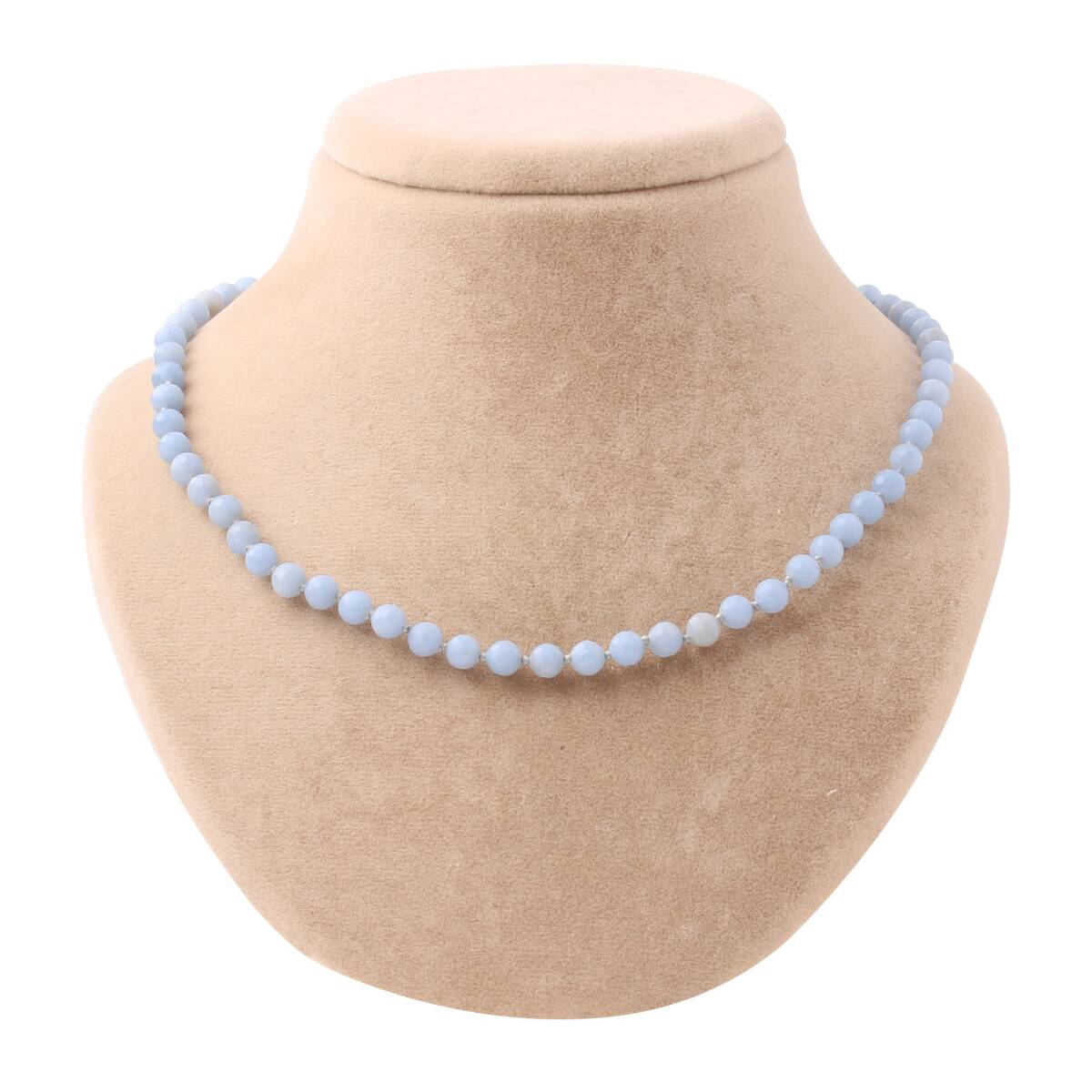 Anjelit 6 mm Düğümlü Doğal Taş Kolye - 1