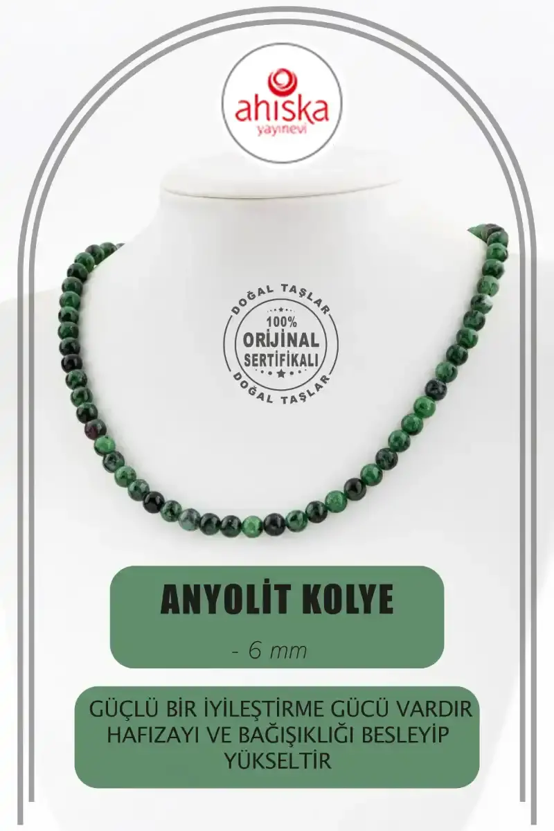 Anyolit 6 mm Dizi Doğal Taş Kolye