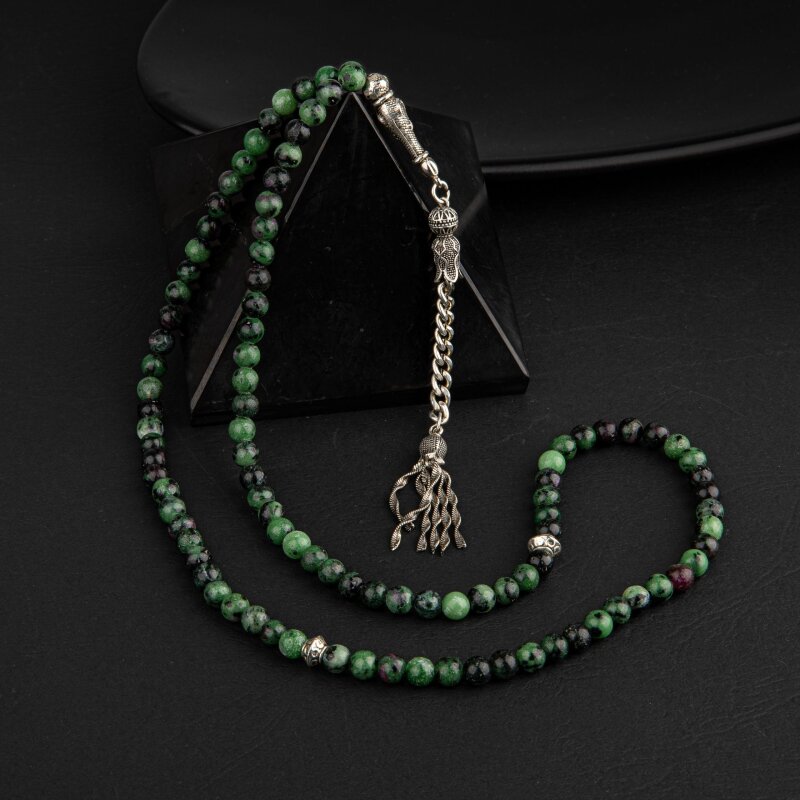 Anyolit Doğal Taş Tesbih 99luk - 6mm - 3