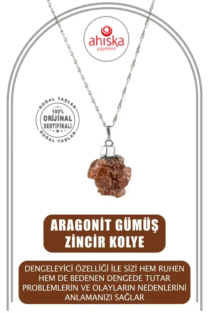 Aragonit Doğal Taş Gümüş Zincir Kolye