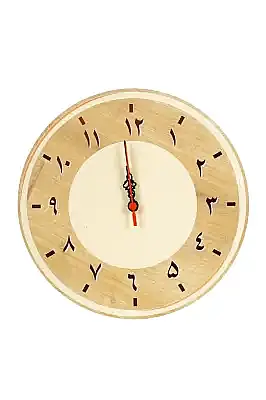 Arapça Rakamlı Doğal Ahşap Duvar Saati 30x30 cm - 2