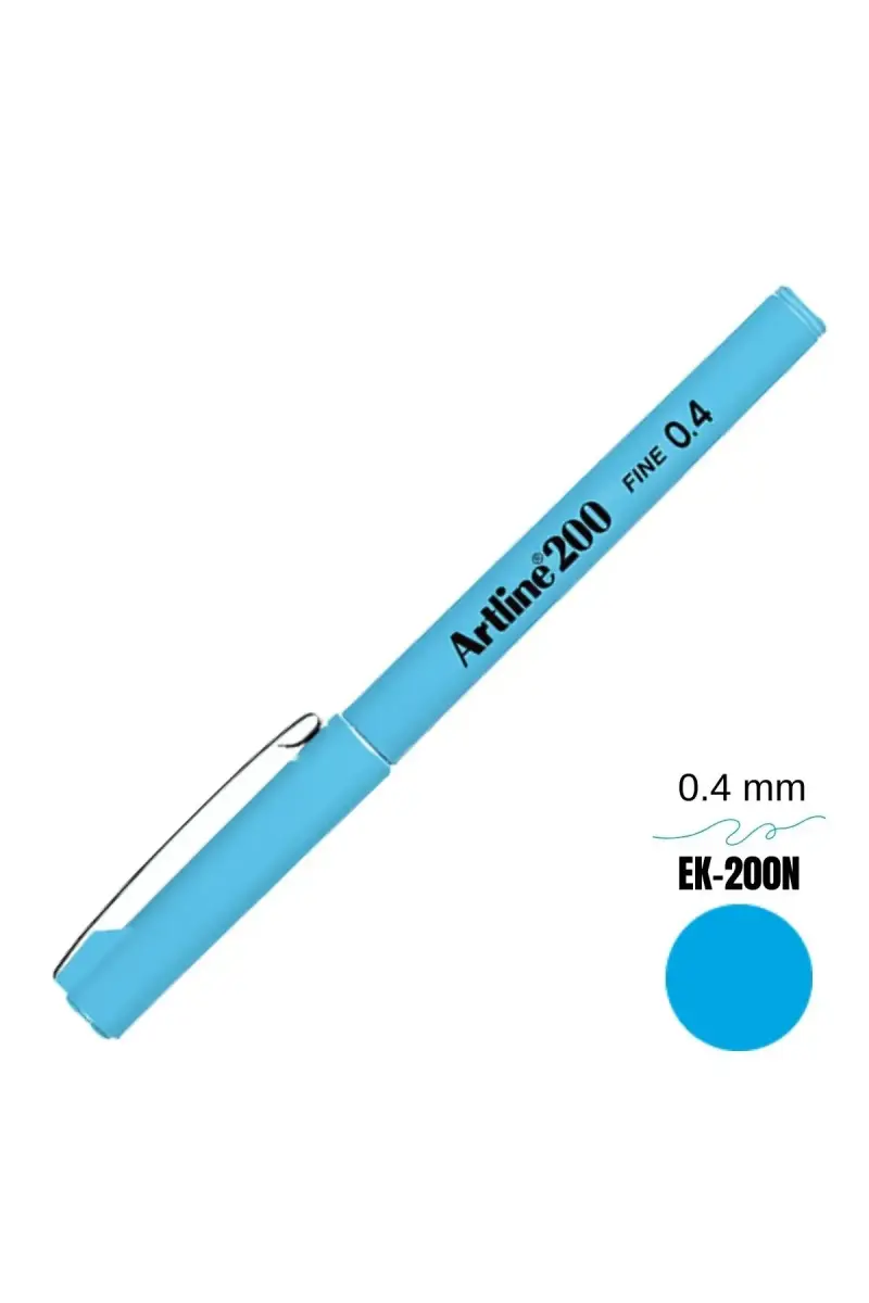 Artline 200 Fineliner 0.4 Keçe Uçlu Yazı Kalemi Açık Mavi - 1