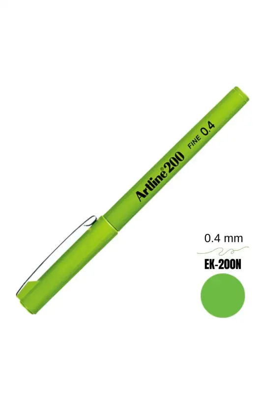 Artline 200 Fineliner 0.4 Keçe Uçlu Yazı Kalemi Fıstık Yeşil - Artline