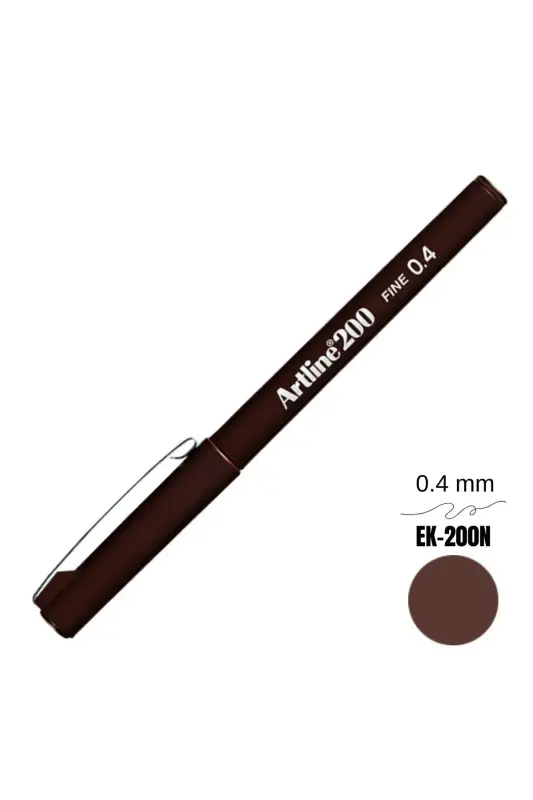 Artline 200 Fineliner 0.4 Keçe Uçlu Yazı Kalemi Koyu Kahverengi - Artline