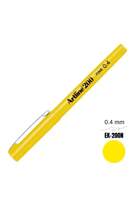 Artline 200 Fineliner 0.4 Keçe Uçlu Yazı Kalemi Sarı - Artline