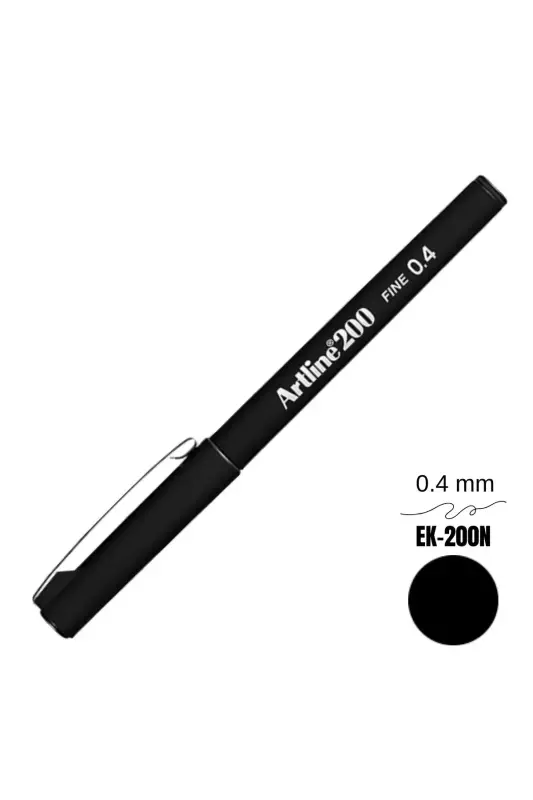 Artline 200 Fineliner 0.4 Keçe Uçlu Yazı Kalemi Siyah - Artline