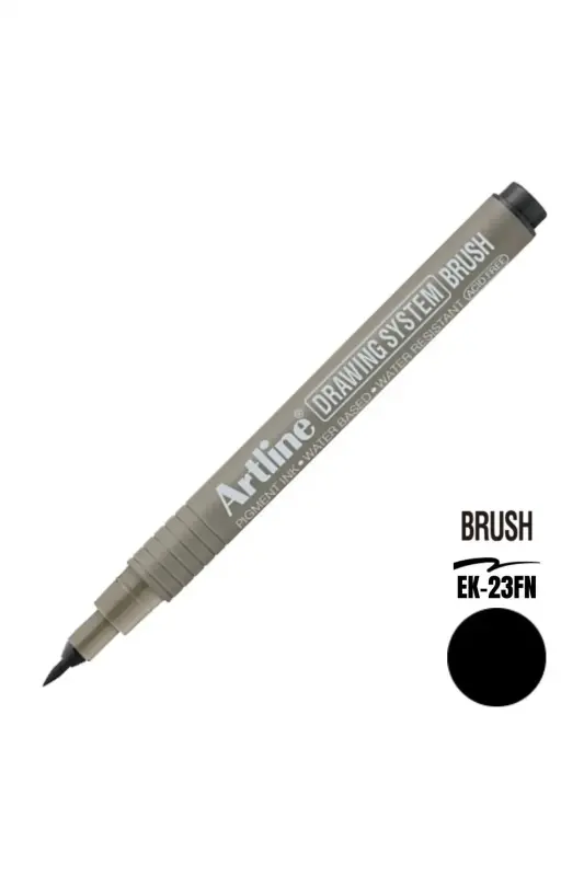 Artline Drawing System Brush Teknik Çizim Kalemi Siyah Fırça Uçlu - Artline