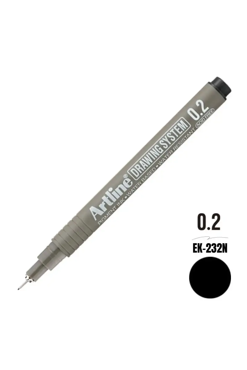 Artline Drawing System Teknik Çizim Kalemi Siyah 0.2 Uç - 1