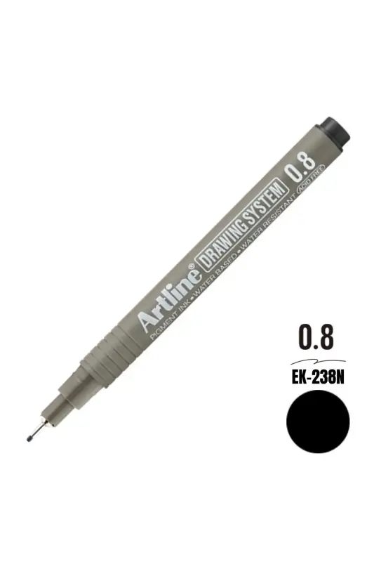 Artline Drawing System Teknik Çizim Kalemi Siyah 0.8 Uç - Artline