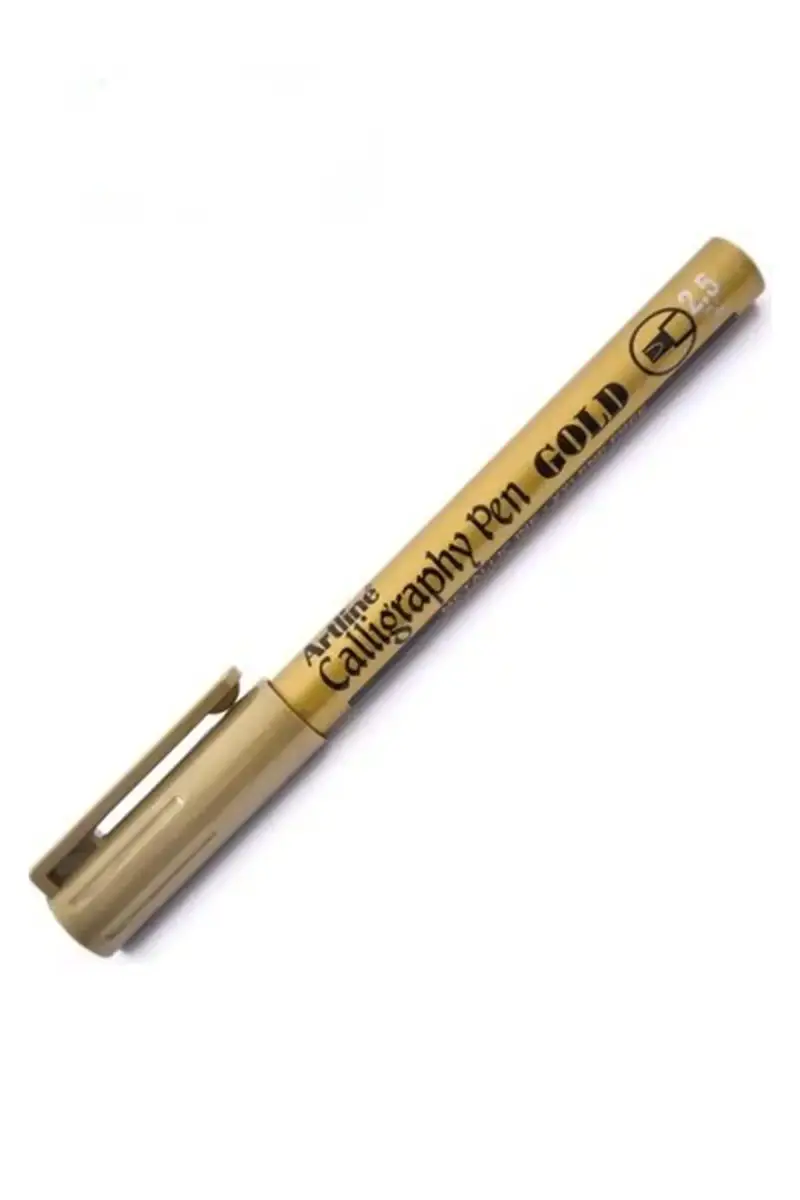 Artline Metalik Kaligrafi Kalemi 2.5mm Altın - 1