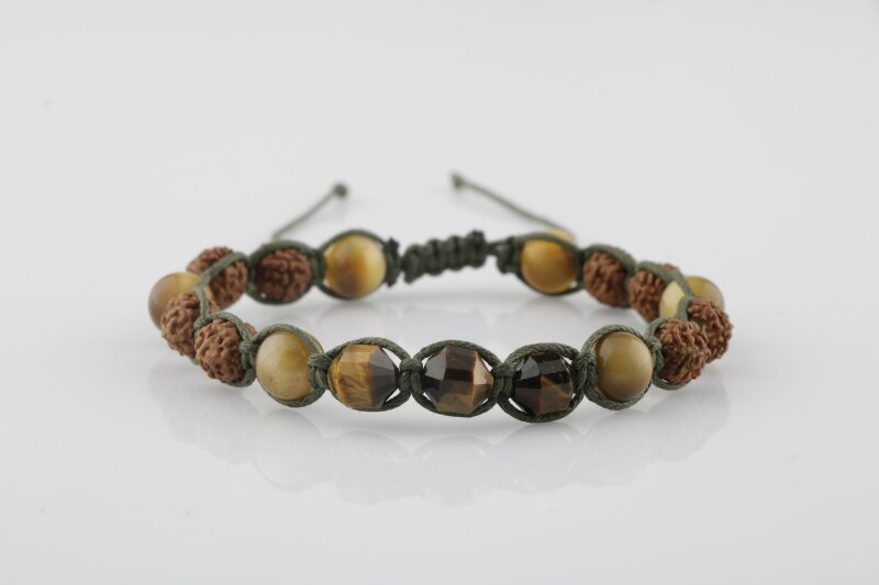 Asker Kaplan Gözü-Rudrashka Doğal Taş Bileklik - Doğal Taş