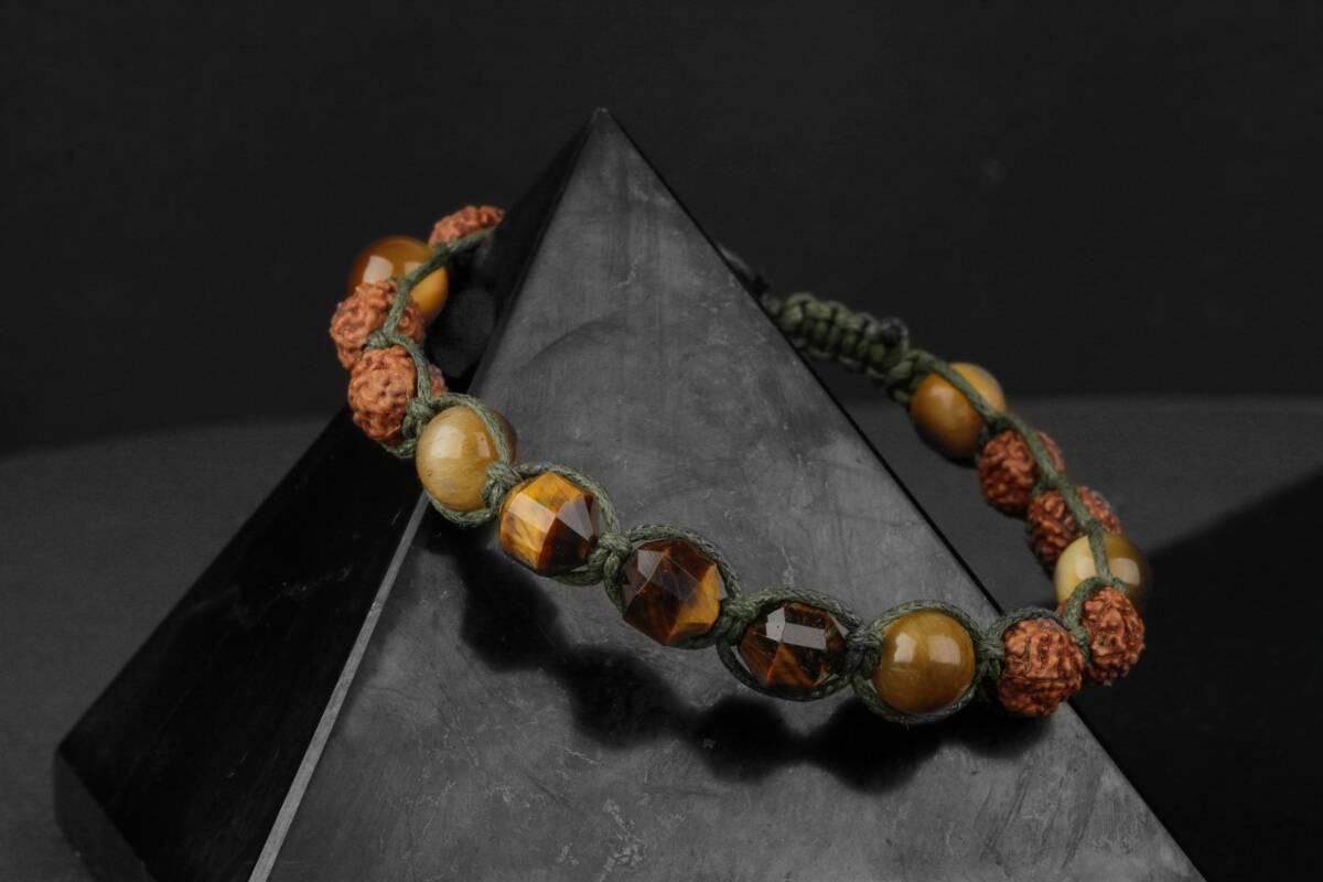 Asker Kaplan Gözü-Rudrashka Doğal Taş Bileklik - 4