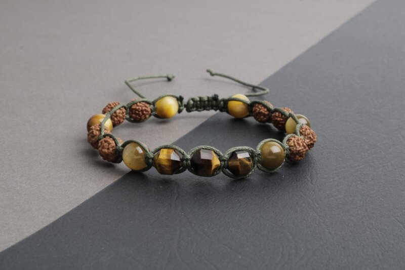 Asker Kaplan Gözü-Rudrashka Doğal Taş Bileklik - 5