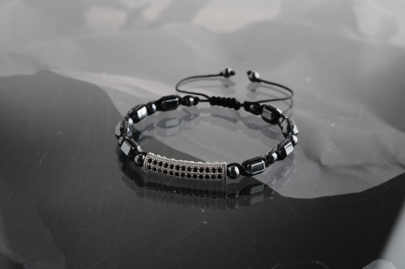 Avalon Hematit Zirkon Doğal Taş Bileklik - 2