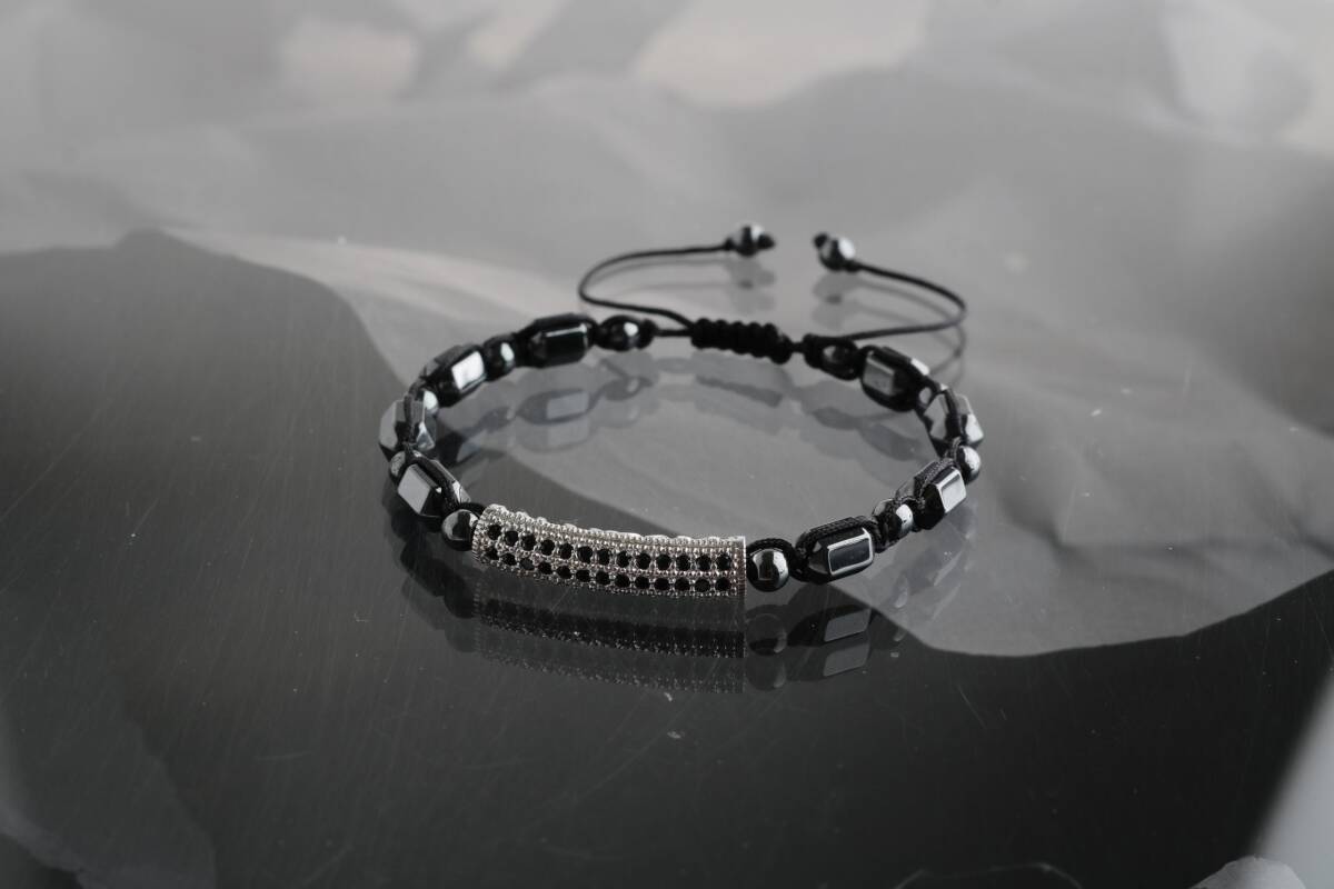 Avalon Hematit Zirkon Doğal Taş Bileklik - 2