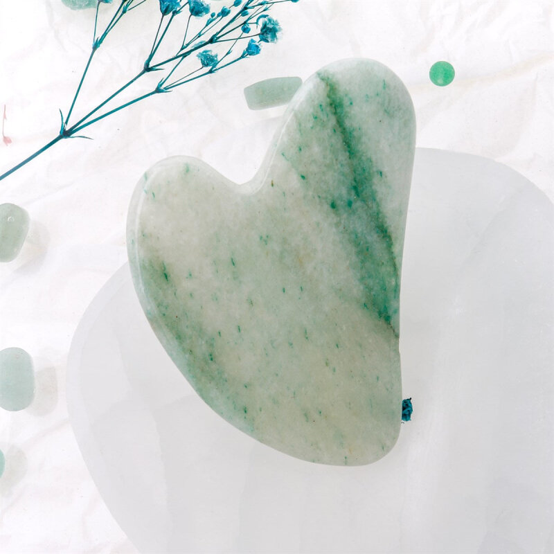 Aventurin Taşı Gua Sha Yüz Masaj Taşı Kalpli - 3