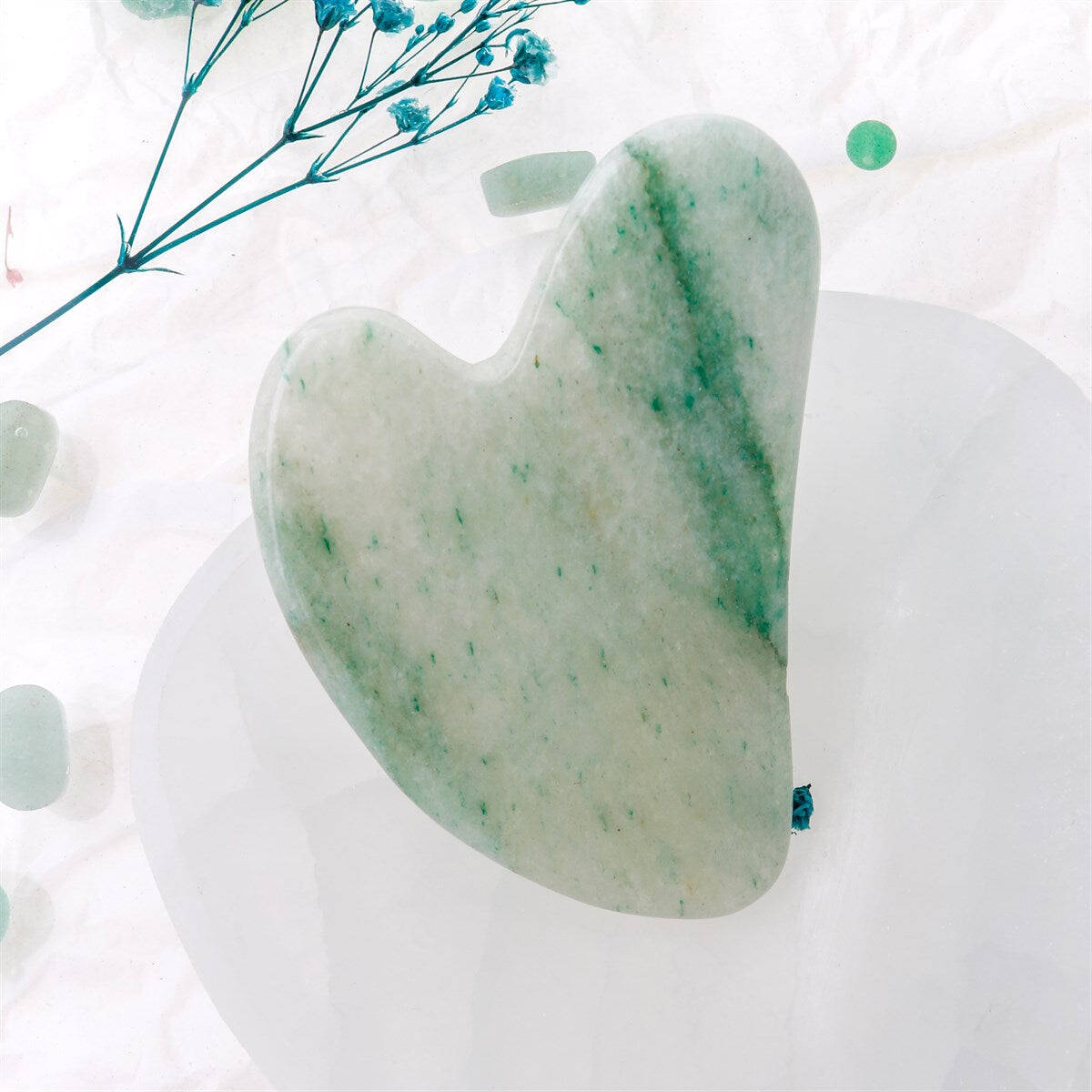 Aventurin Taşı Gua Sha Yüz Masaj Taşı Kalpli - 3