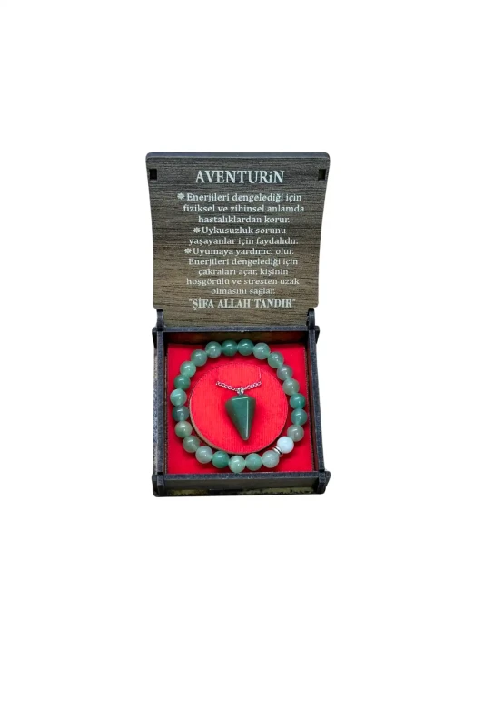 Aventurin Taşı Kolye & Bileklik Set - 1