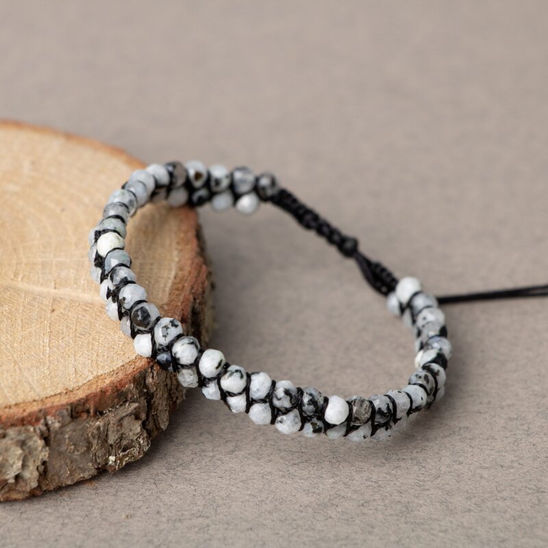 Ay Taşı 3-4mm Çift Sıra Doğal Taş Bileklik - 3