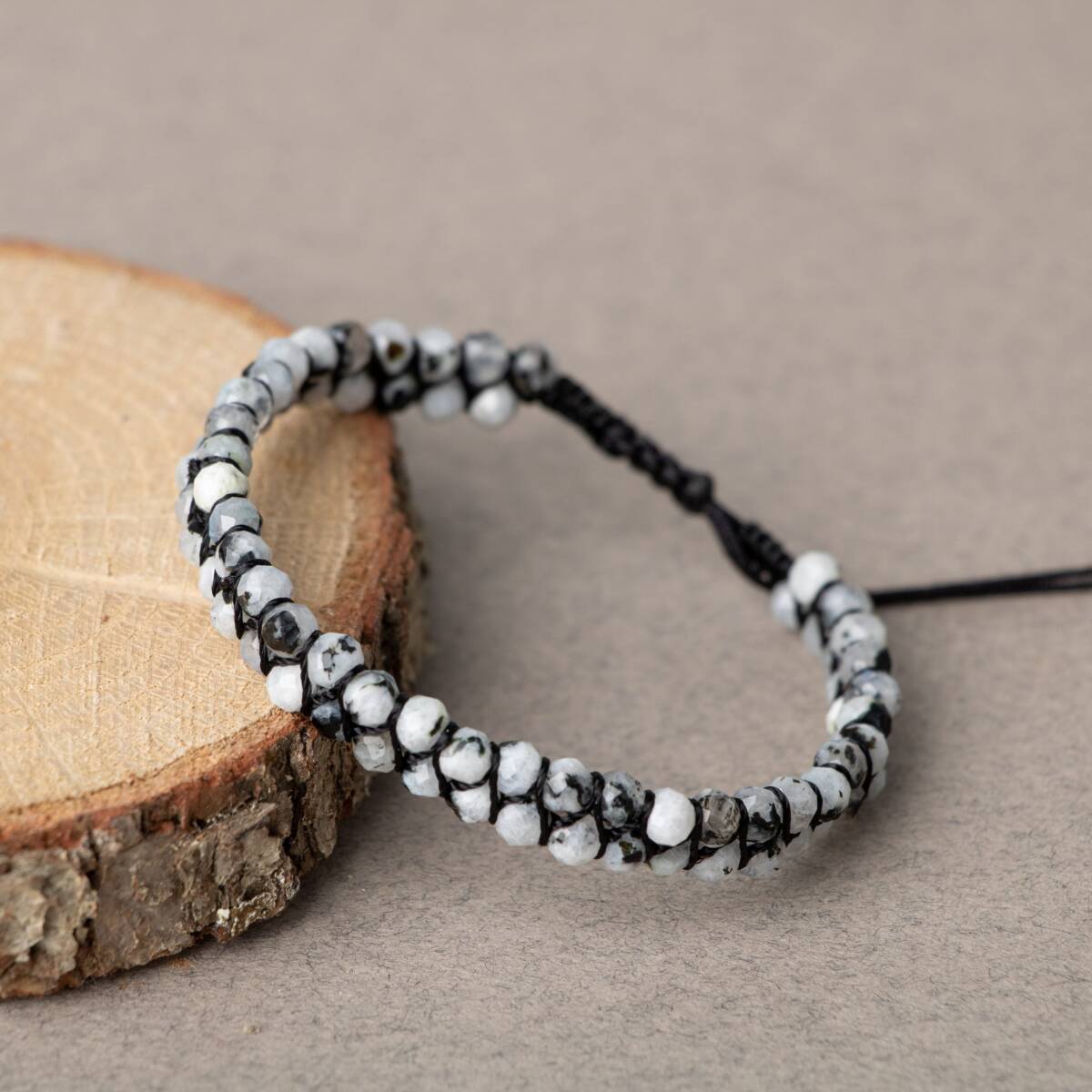 Ay Taşı 3-4mm Çift Sıra Doğal Taş Bileklik - 3