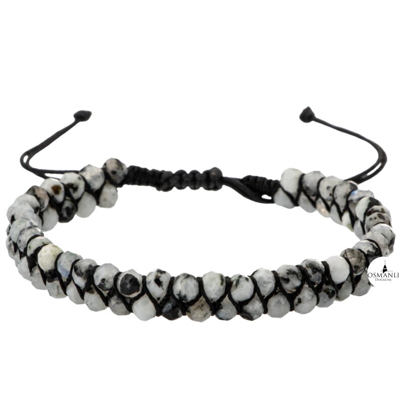 Ay Taşı 3-4mm Çift Sıra Doğal Taş Bileklik - 5